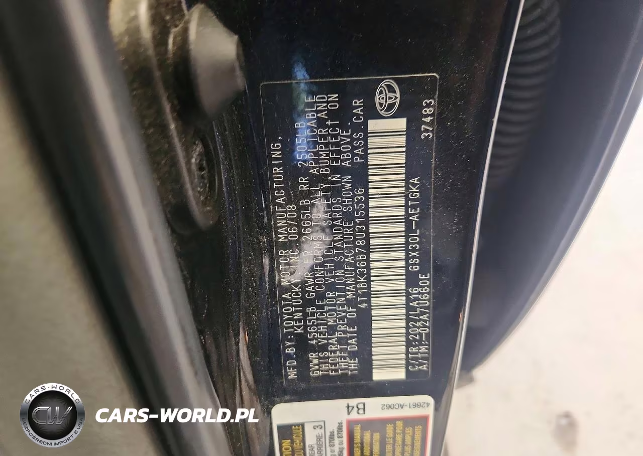 2008 Toyota Avalon Xls VIN:4T1BK36B78U315536 - 12