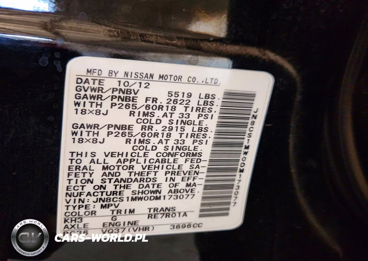 2013 Infiniti Fx37 Base VIN:JN8CS1MW0DM173077 - 13