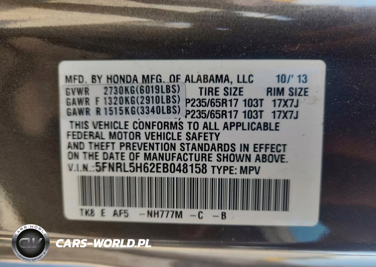 2014 Honda Odyssey Exl VIN:5FNRL5H62EB048158 - 13