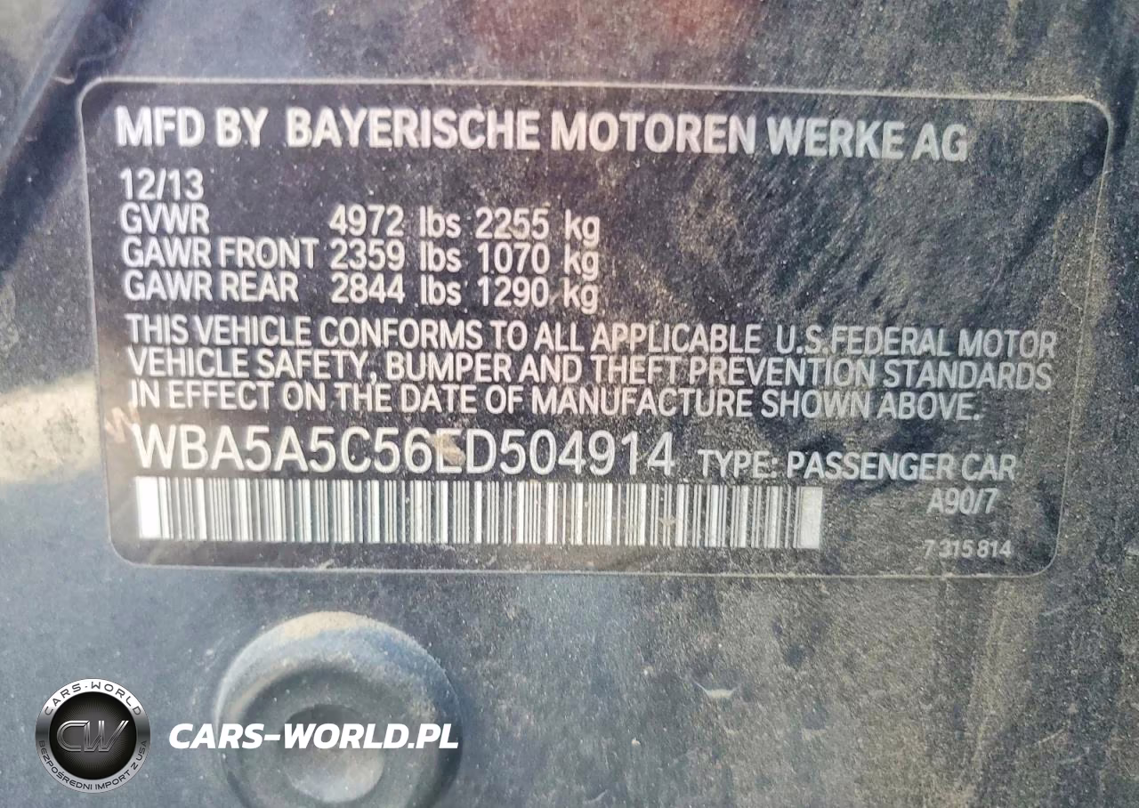 2014 BMW 528 I VIN:WBA5A5C56ED504914 - 13