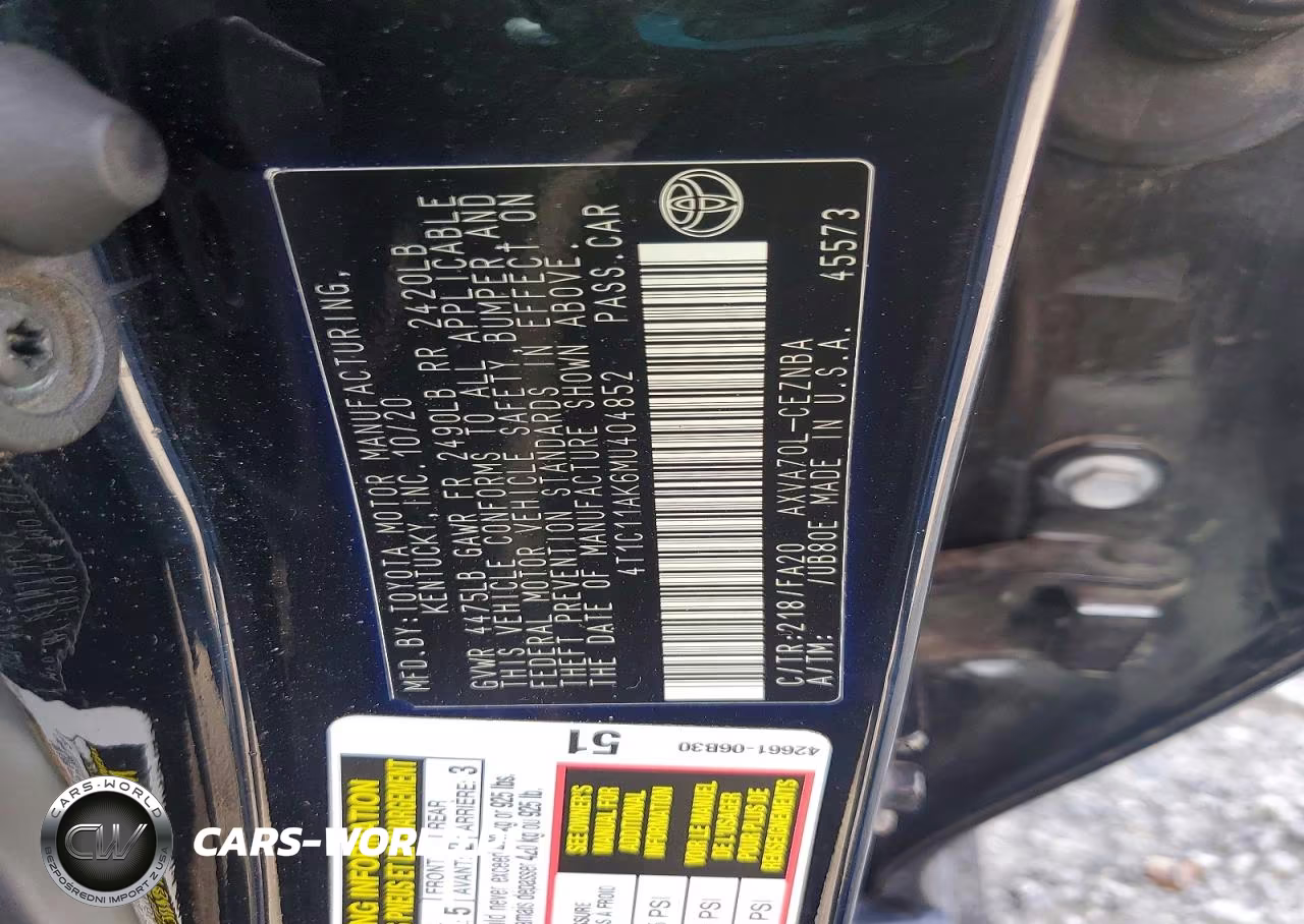2021 Toyota Camry Le VIN:4T1C11AK6MU404852 - 12