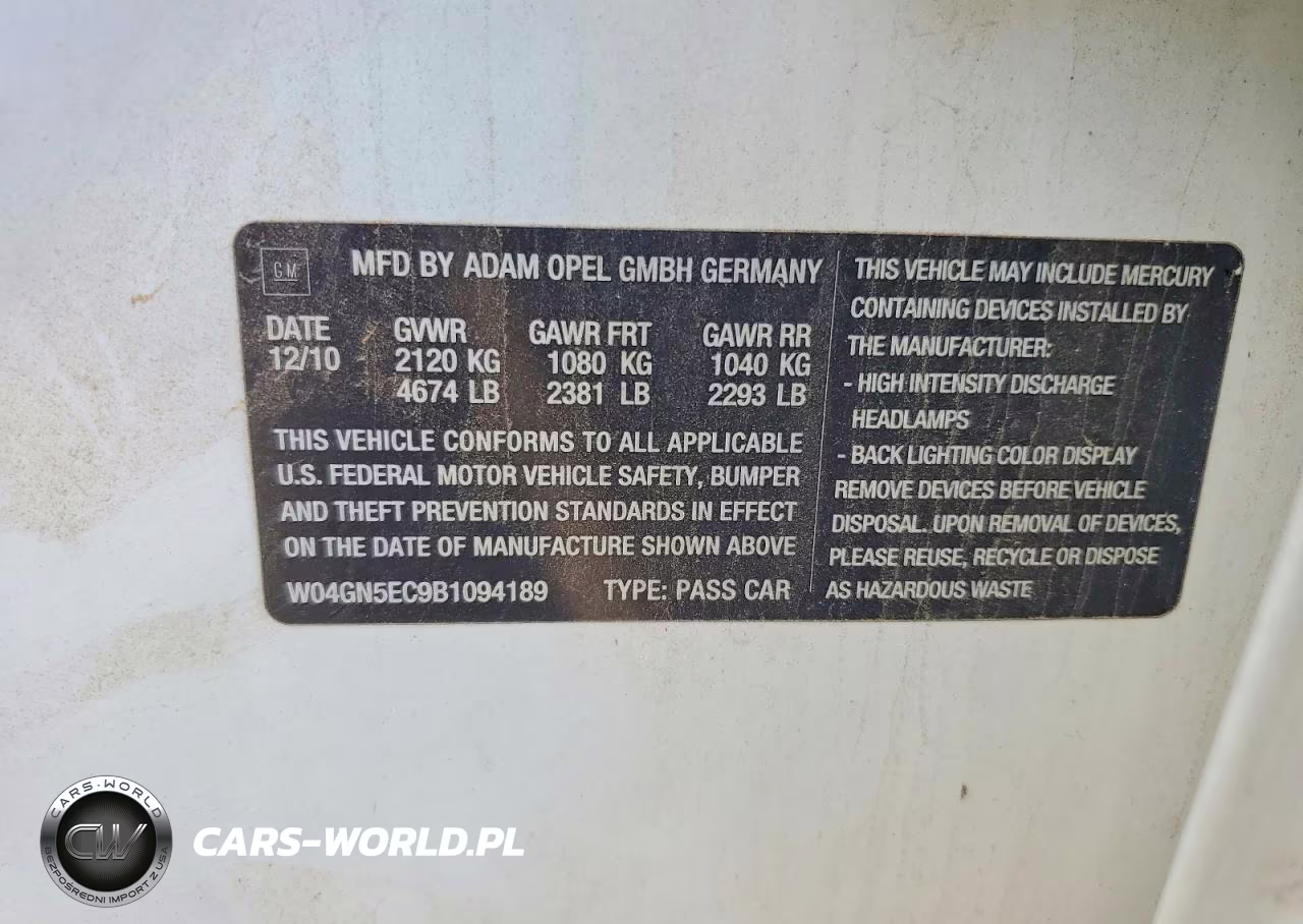 2011 Buick Regal Cxl VIN:W04GN5EC9B1094189 - 12