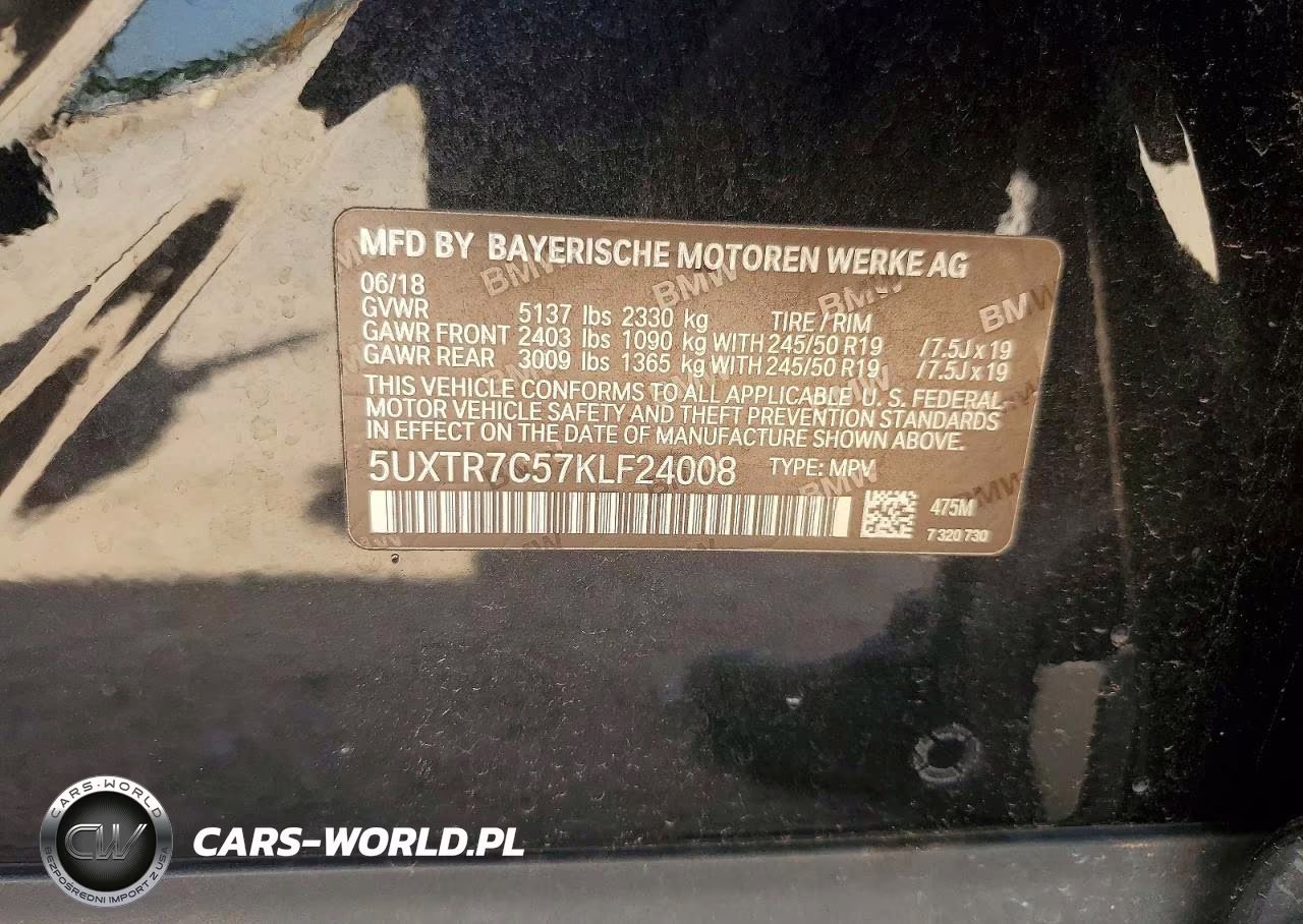 2019 BMW X3 Sdrive30I VIN:5UXTR7C57KLF24008 - 13