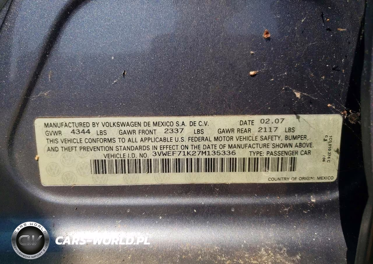 2007 Volkswagen Jetta Wolfsburg VIN:3VWEF71K27M135336 - 12