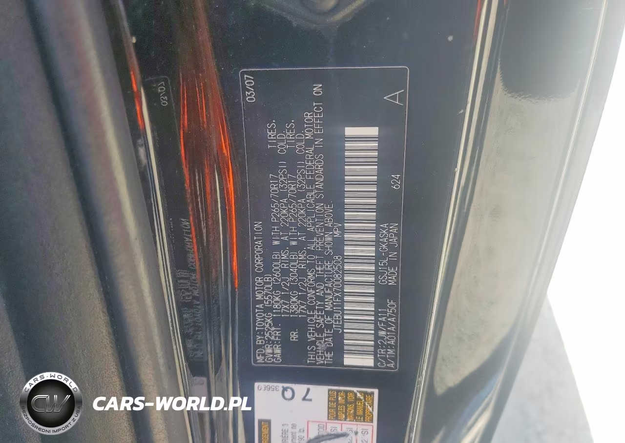 2007 Toyota Fj Cruiser Base VIN:JTEBU11FX70082508 - 12