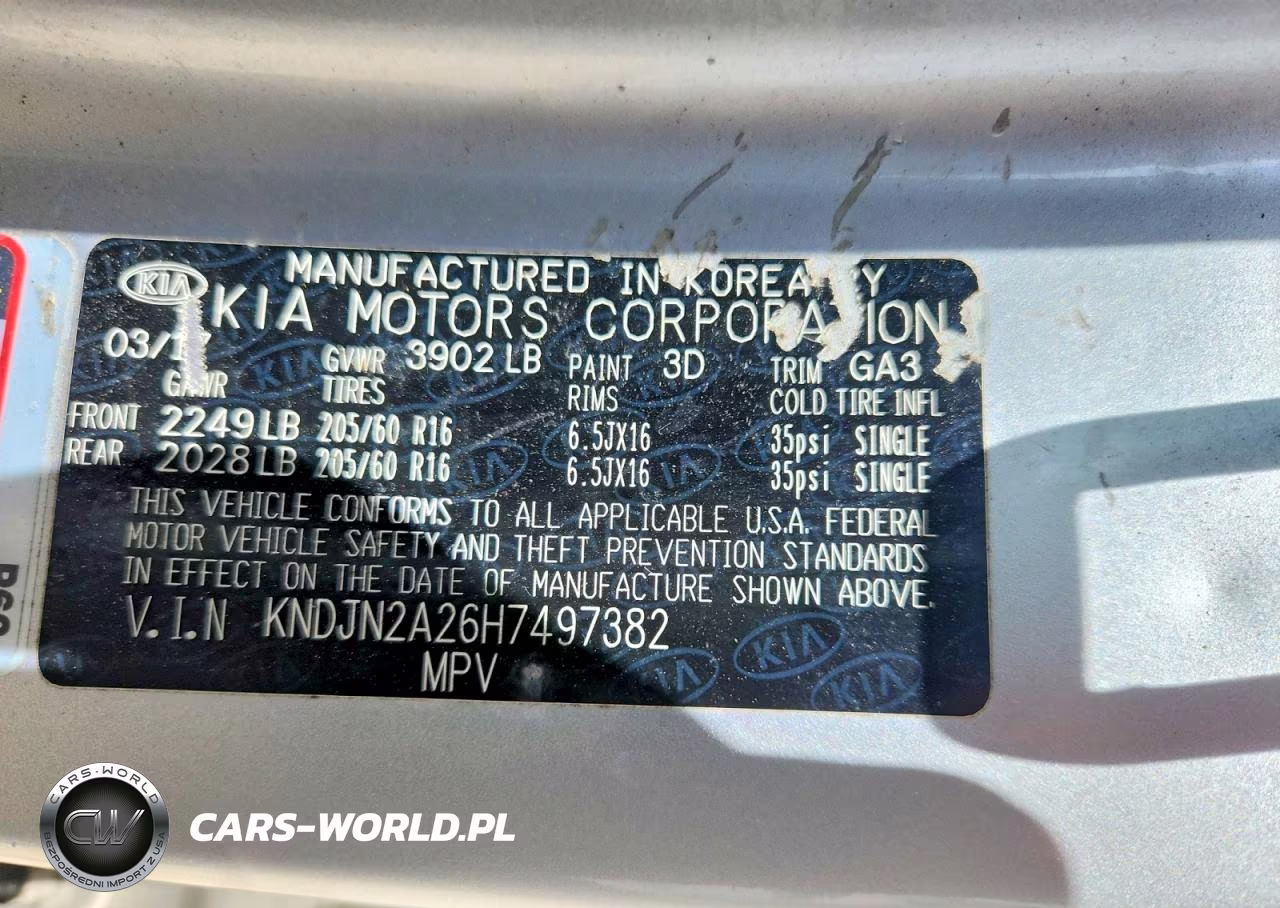 2017 Kia Soul Base VIN:KNDJN2A26H7497382 - 12