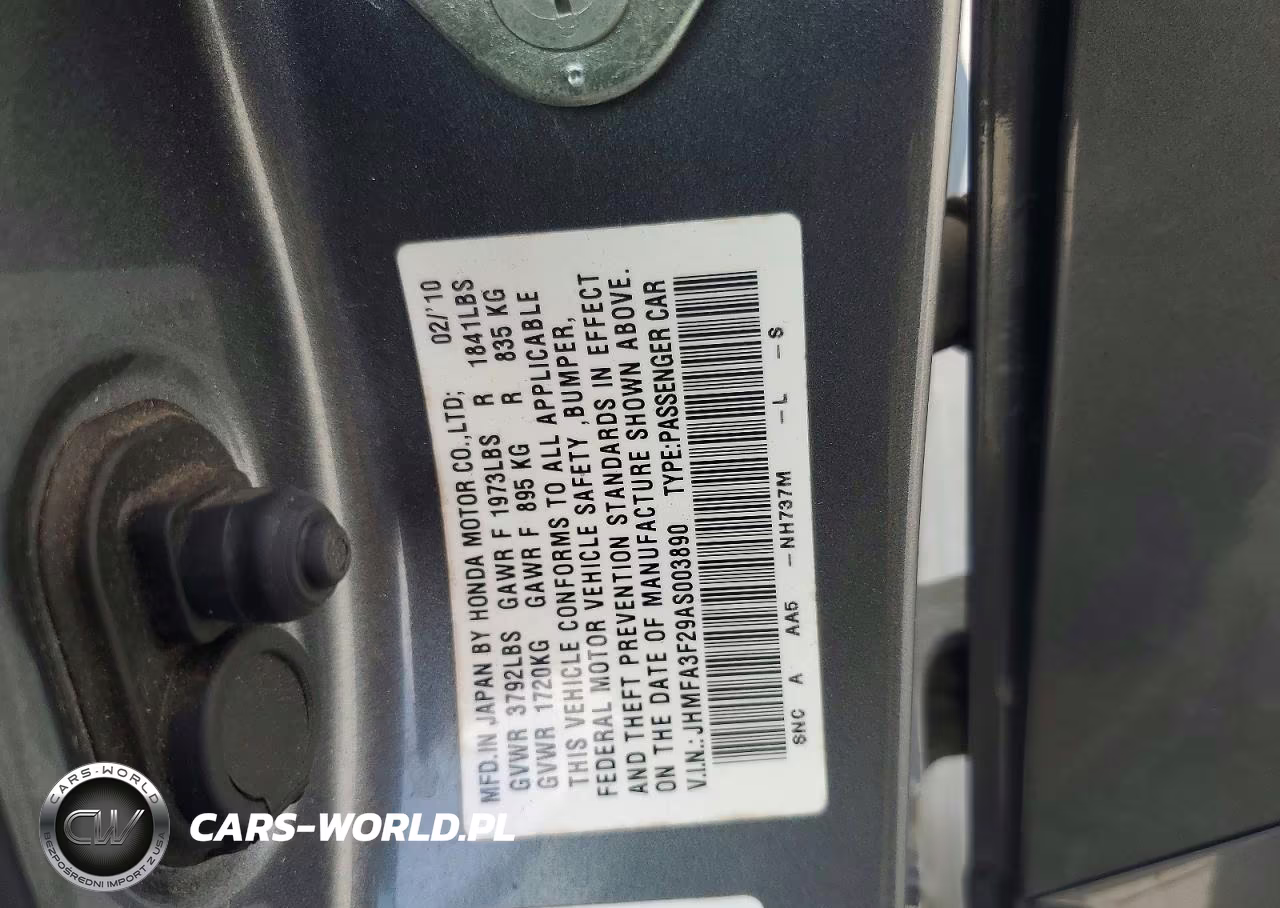 2010 Honda Civic Hybrid VIN:JHMFA3F29AS003890 - 12