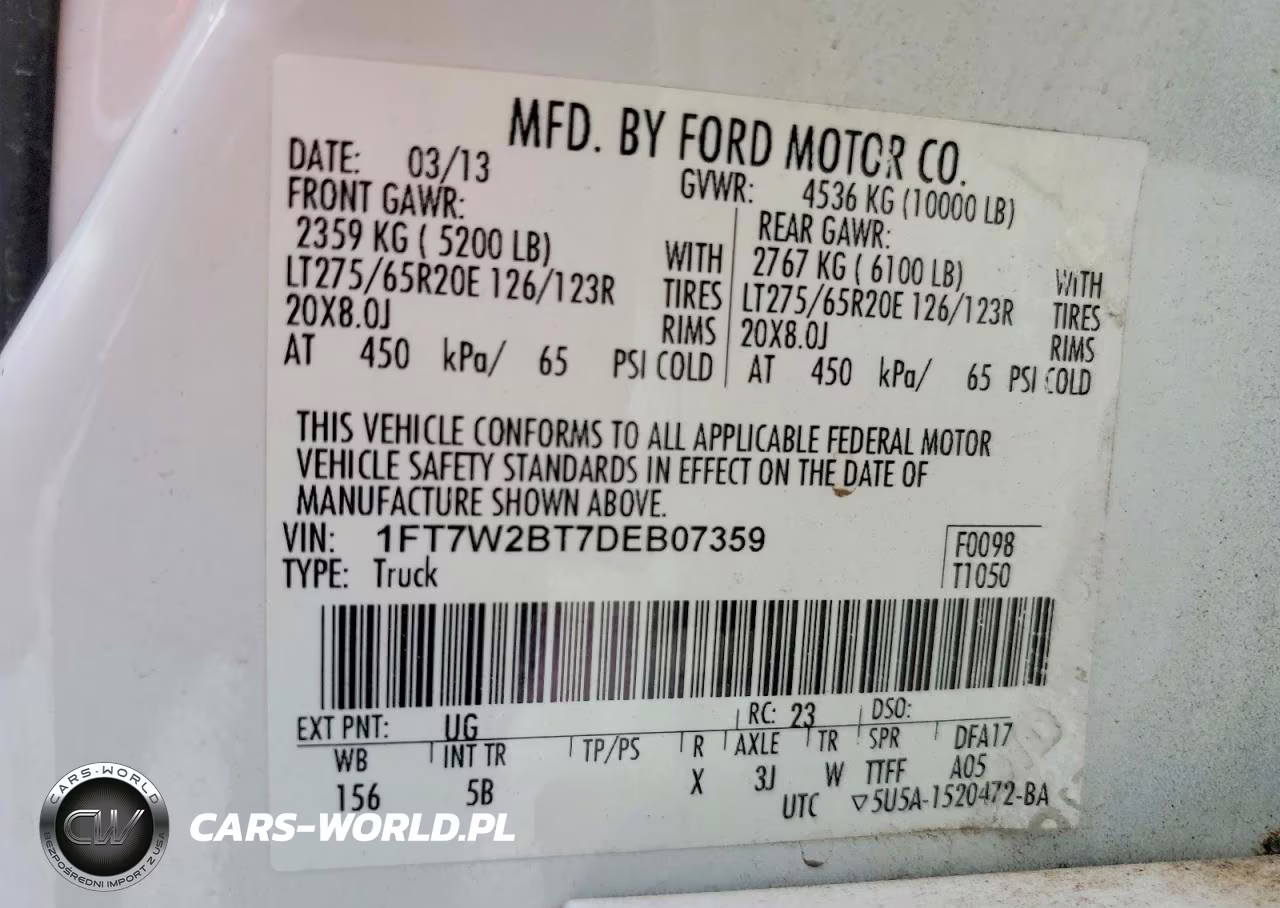 2013 Ford F250 Super Duty VIN:1FT7W2BT7DEB07359 - 12