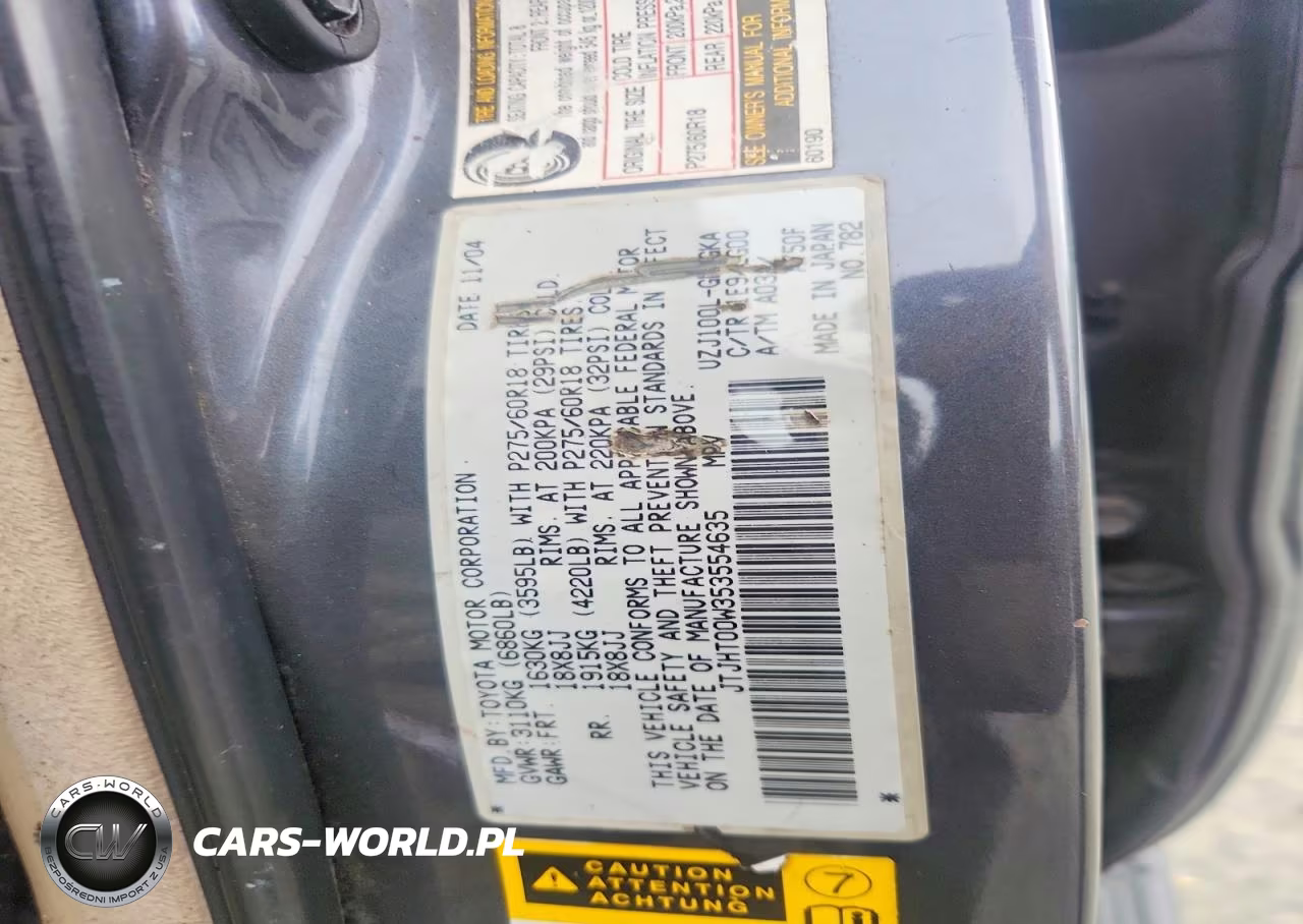 2005 Lexus Lx 470 VIN:JTJHT00W353554635 - 13