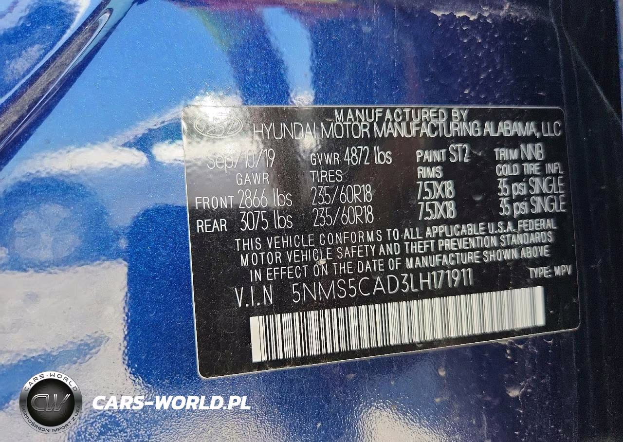 2020 Hyundai Santa Fe Limited VIN:5NMS5CAD3LH171911 - 13