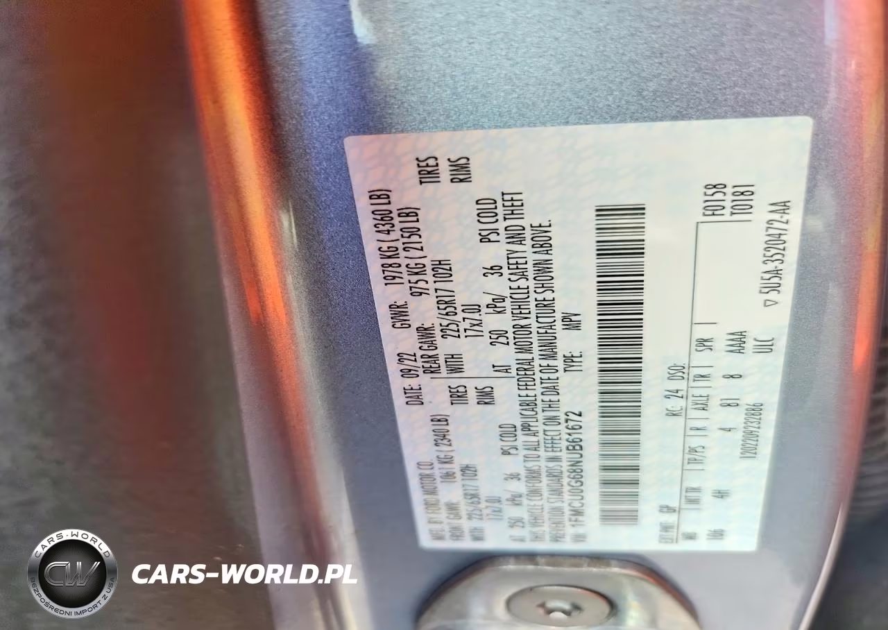 2022 Ford Escape Se VIN:1FMCU0G68NUB61672 - 14