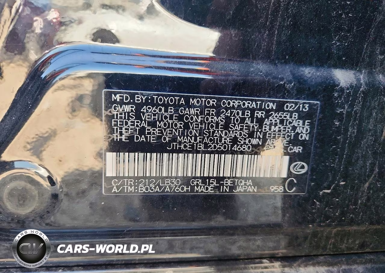 2013 Lexus Gs 350 VIN:JTHCE1BL2D5014680 - 12