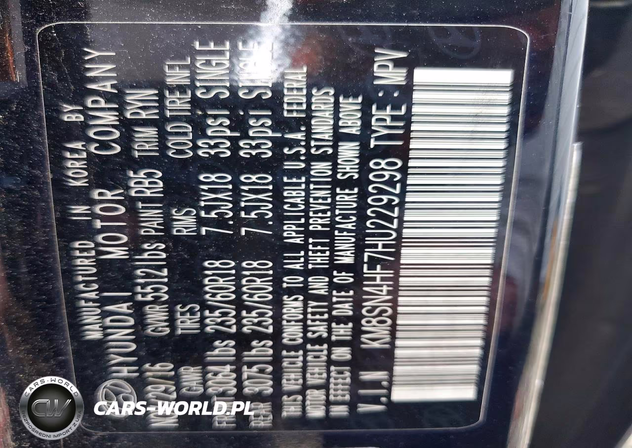 2017 Hyundai Santa Fe Se VIN:KM8SN4HF7HU229298 - 13