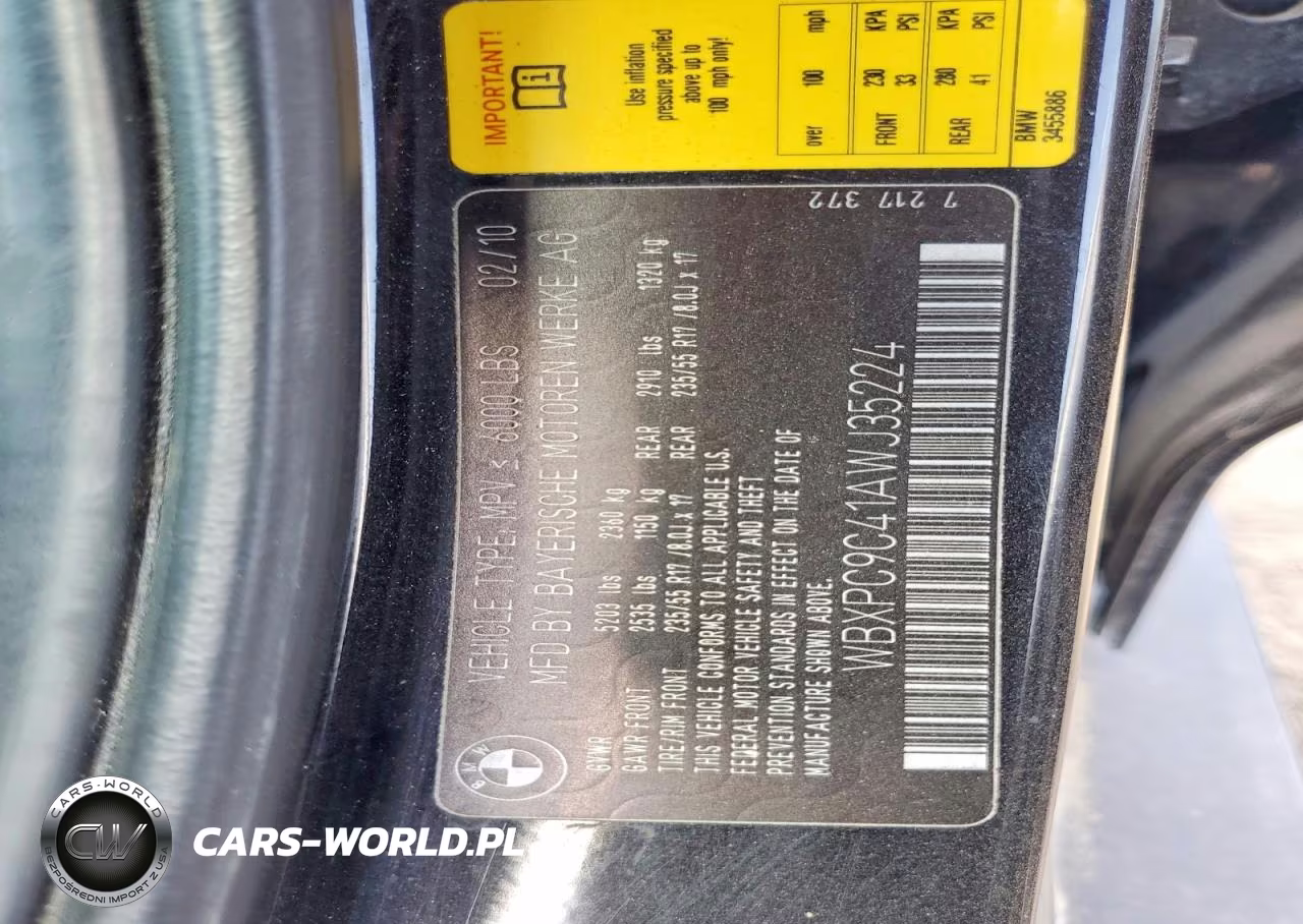2010 BMW X3 xDrive30I VIN:WBXPC9C41AWJ35224 - 13