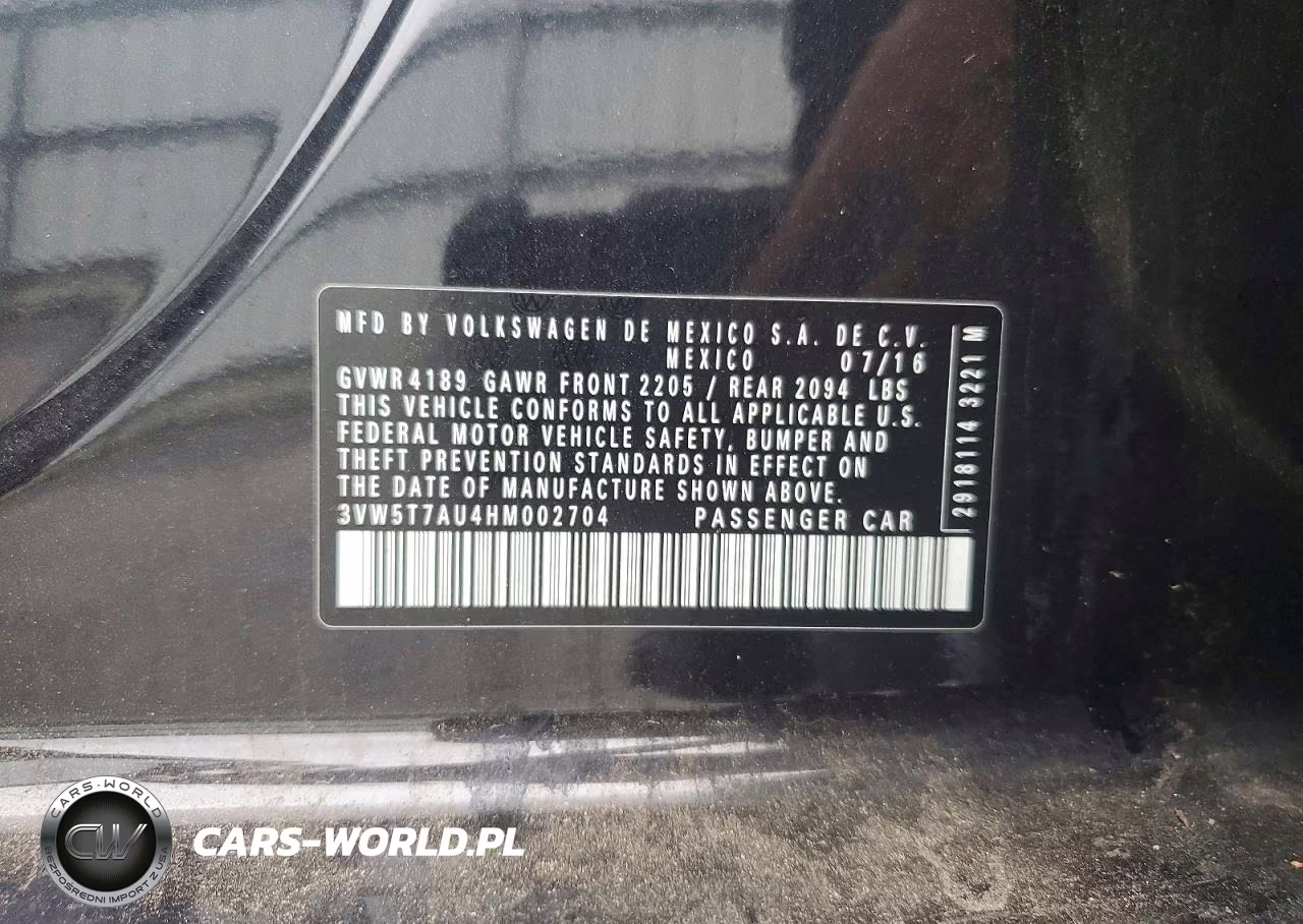 2017 Volkswagen Gti S VIN:3VW5T7AU4HM002704 - 13