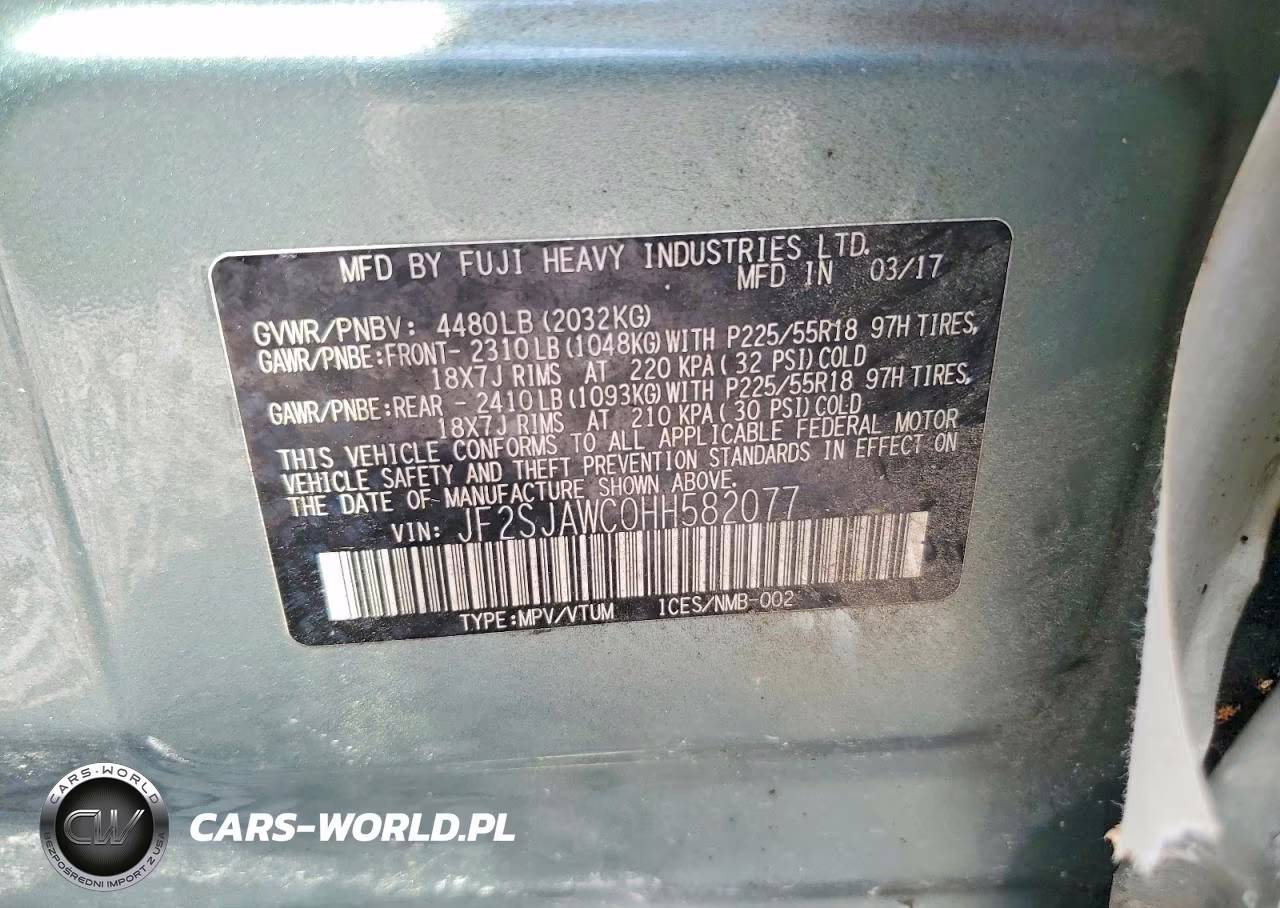 2017 Subaru Forester 2.5I Touring VIN:JF2SJAWC0HH582077 - 13