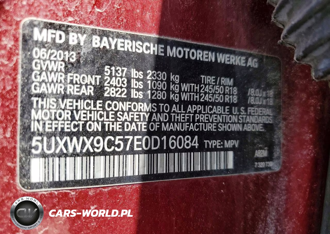 2014 BMW X3 xDrive28I VIN:5UXWX9C57E0D16084 - 13