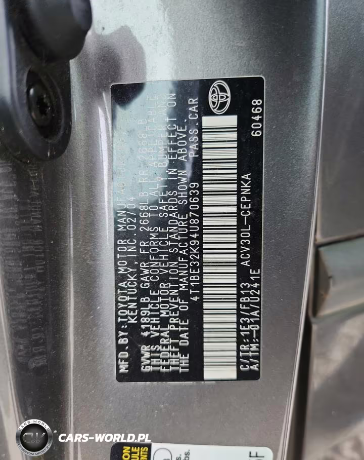 2004 Toyota Camry Le VIN:4T1BE32K94U870639 - 12