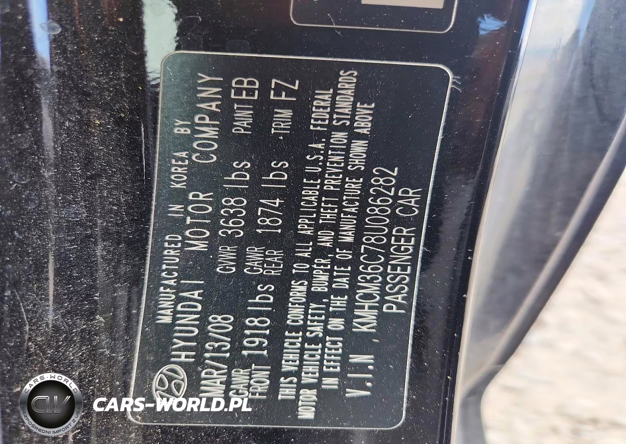 2008 Hyundai Accent Gs VIN:KMHCM36C78U086282 - 12