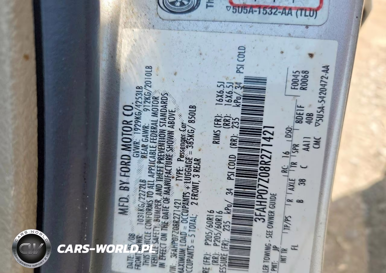 2008 Ford Fusion Se VIN:3FAHP07Z08R271421 - 12