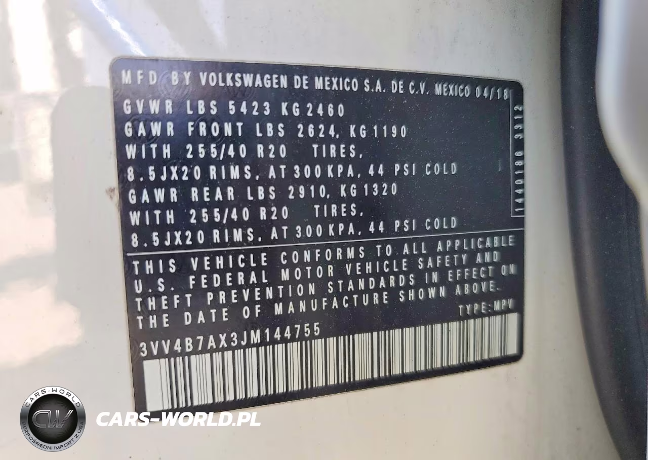 2018 Volkswagen Tiguan Sel Premium VIN:3VV4B7AX3JM144755 - 13