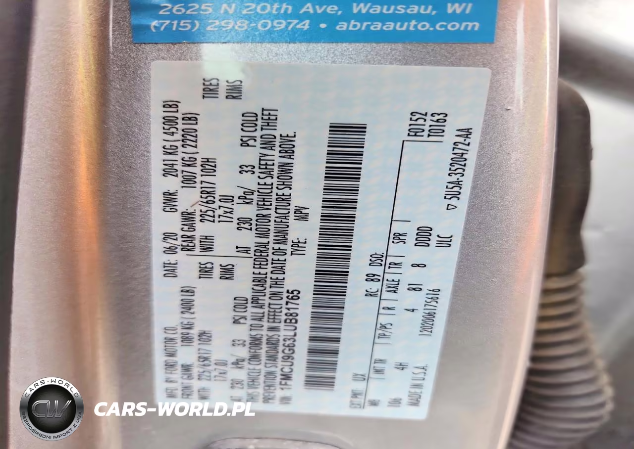 2020 Ford Escape Se VIN:1FMCU9G63LUB81765 - 13