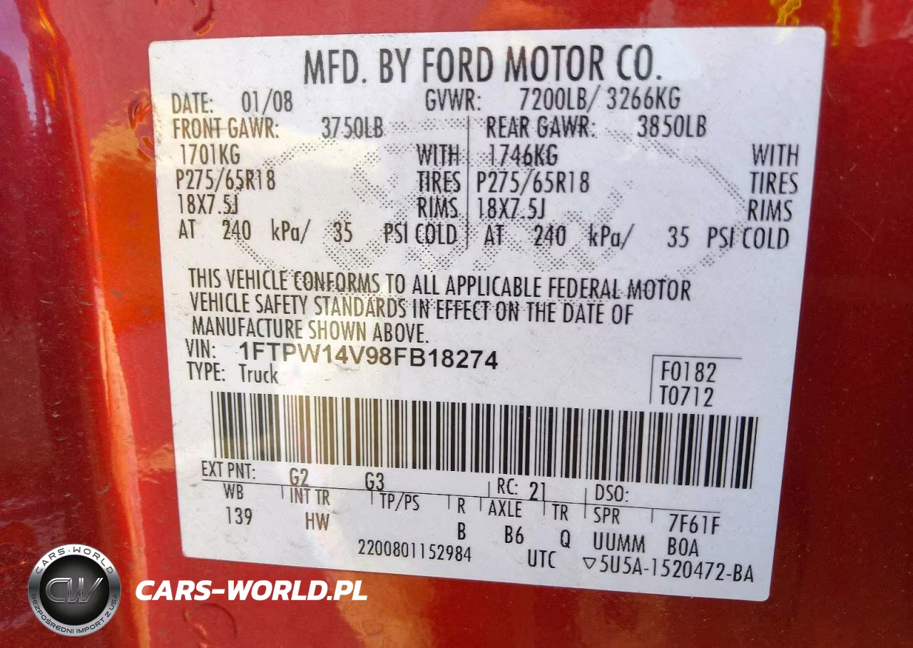 2008 Ford F150 Supercrew VIN:1FTPW14V98FB18274 - 12