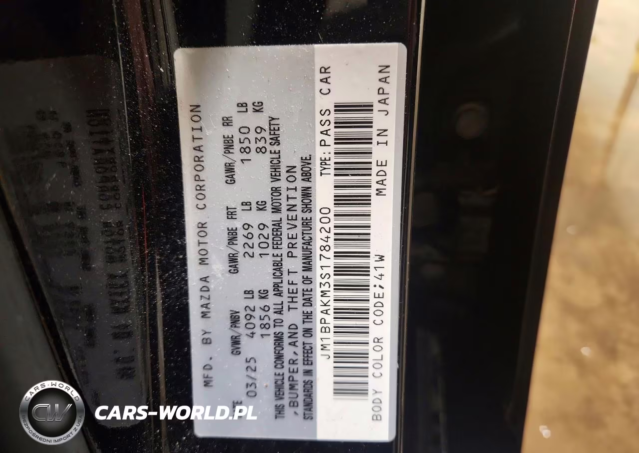 2025 Mazda 3 Select Sport VIN:JM1BPAKM3S1784200 - 12