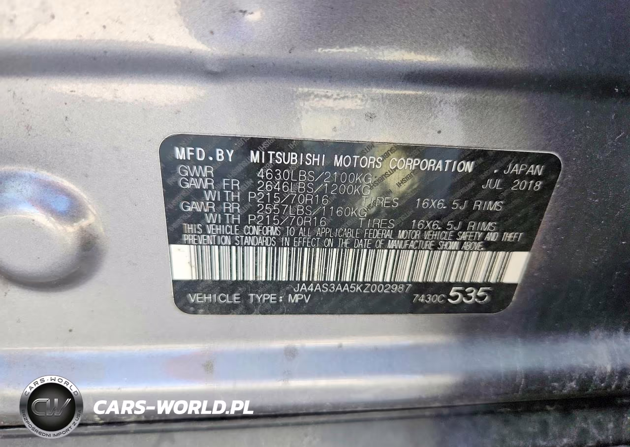 2019 Mitsubishi Eclipse Cross Es VIN:JA4AS3AA5KZ002987 - 13