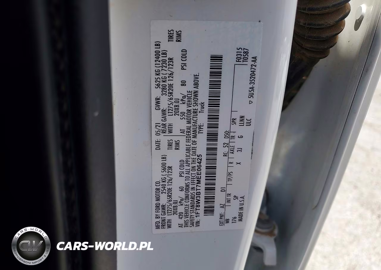 2021 Ford F350 Super Duty VIN:1FT8W3BT7MEE06425 - 12