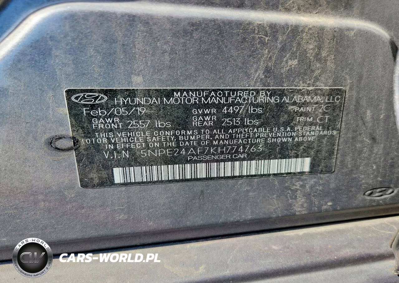 2019 Hyundai Sonata Se VIN:5NPE24AF7KH774763 - 12