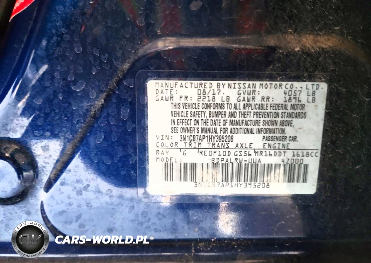 2017 Nissan Sentra Sr Turbo VIN:3N1CB7AP1HY395208 - 12