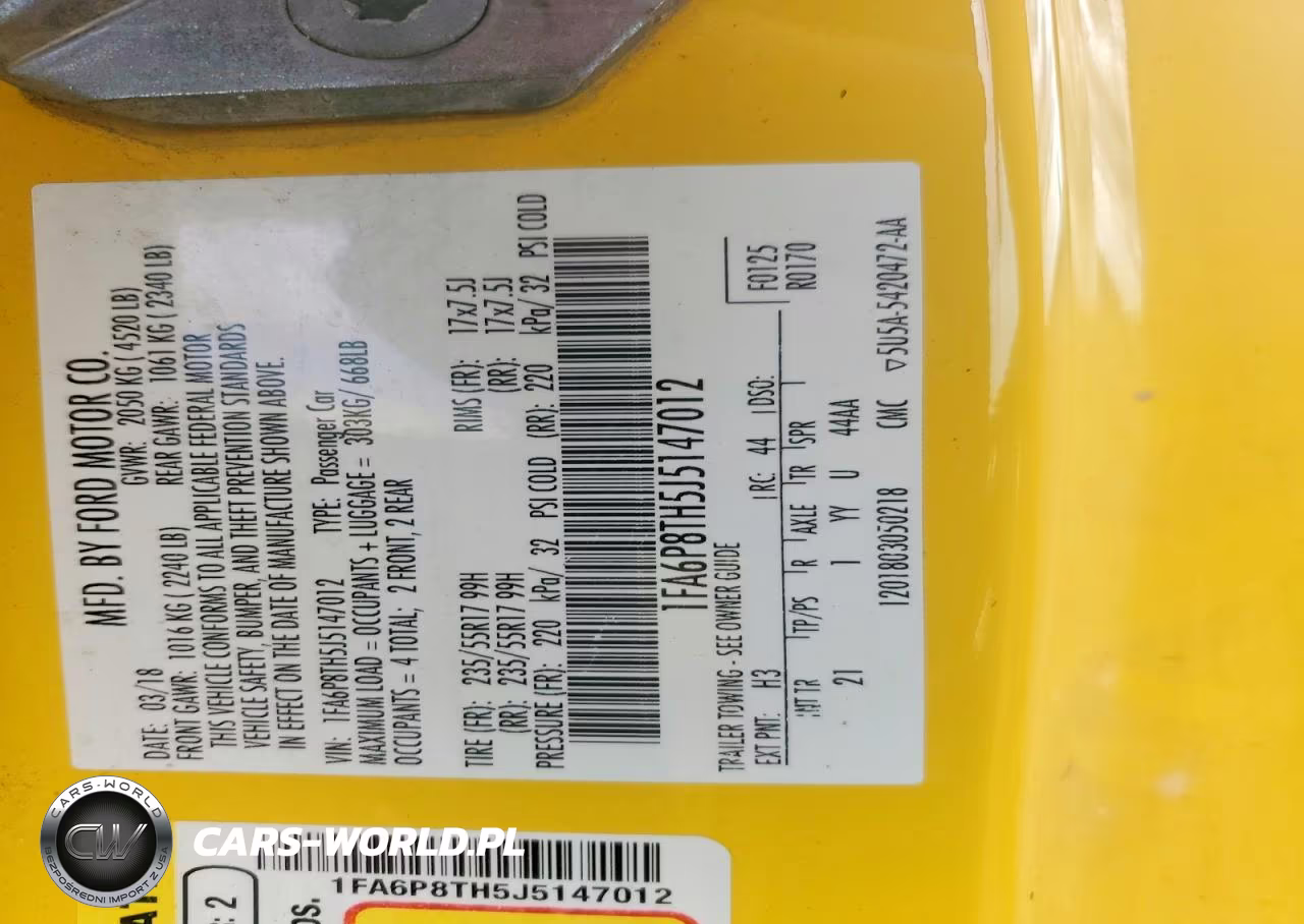 2018 Ford Mustang VIN:1FA6P8TH5J5147012 - 12