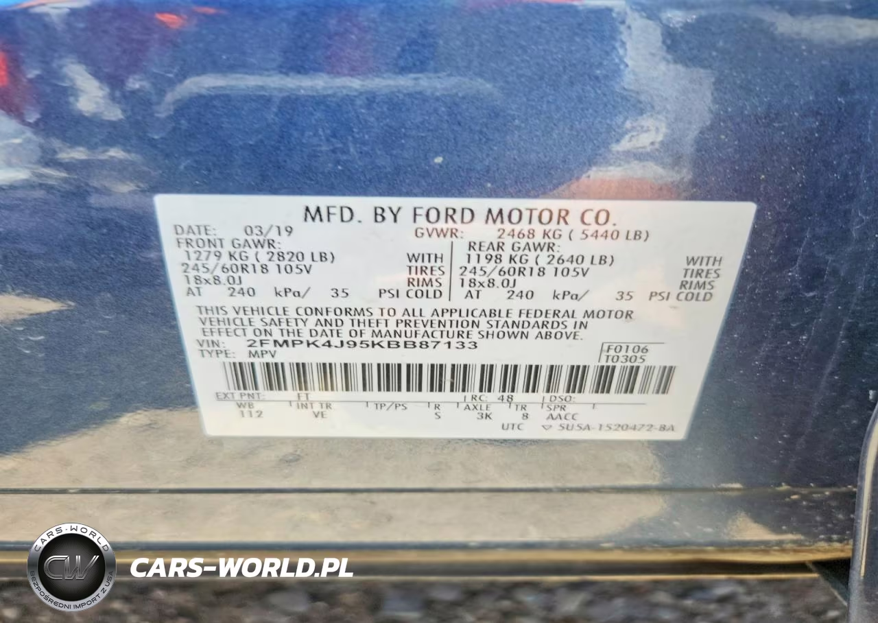 2019 Ford Edge Sel VIN:2FMPK4J95KBB87133 - 13