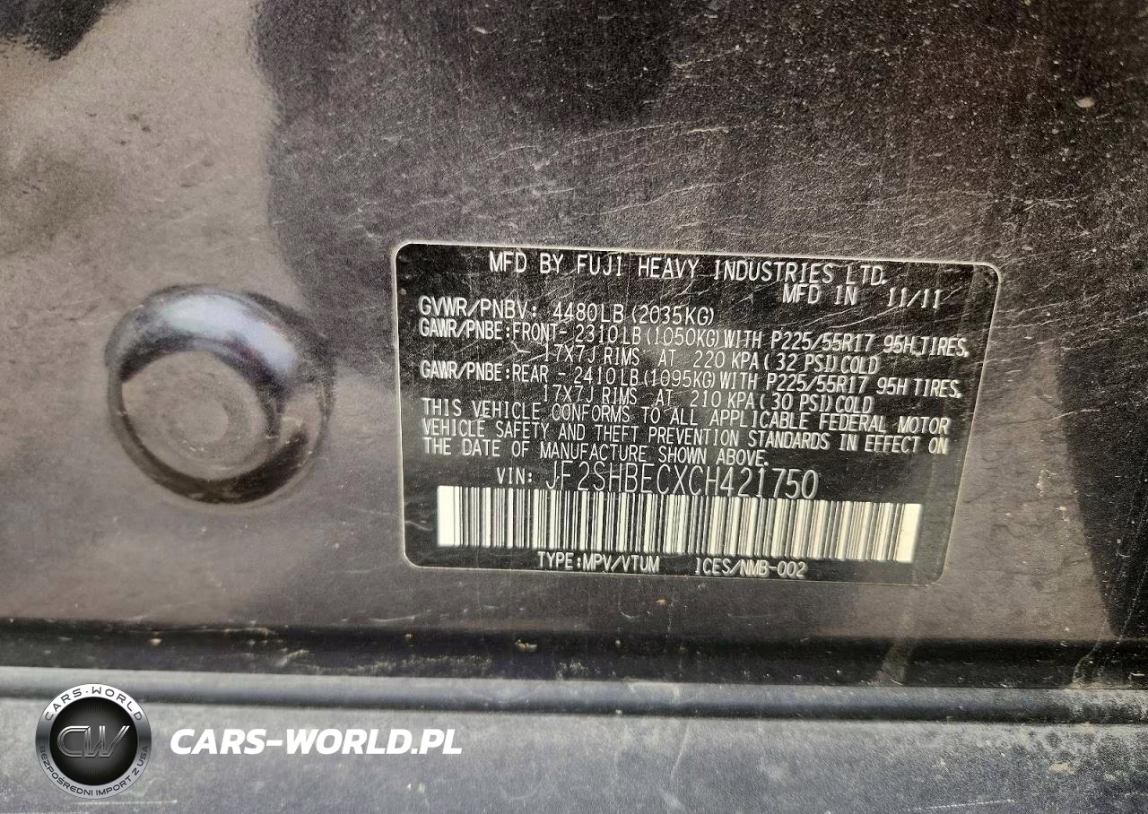 2012 Subaru Forester Limited VIN:JF2SHBECXCH421750 - 13