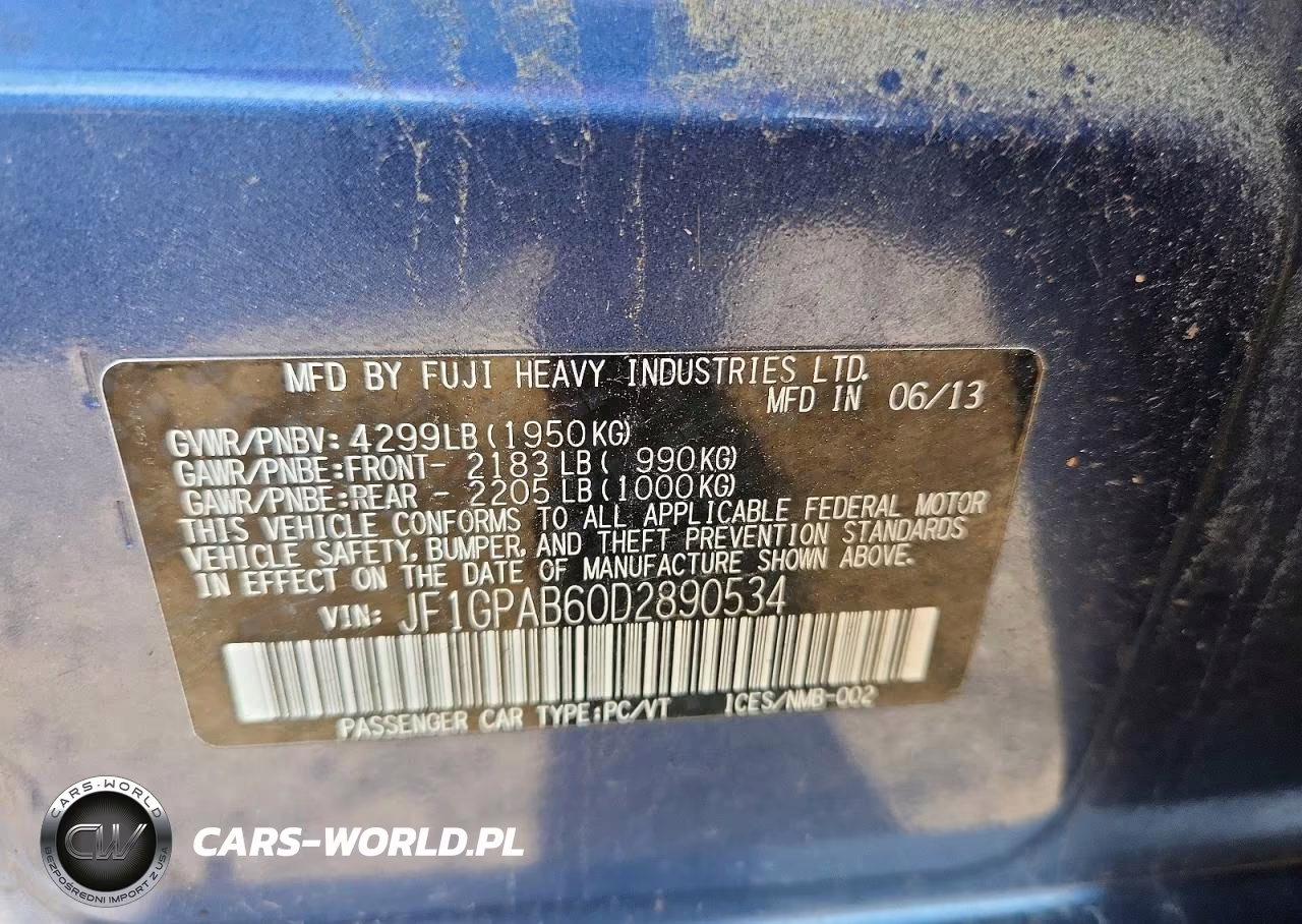 2013 Subaru Impreza Premium VIN:JF1GPAB60D2890534 - 12