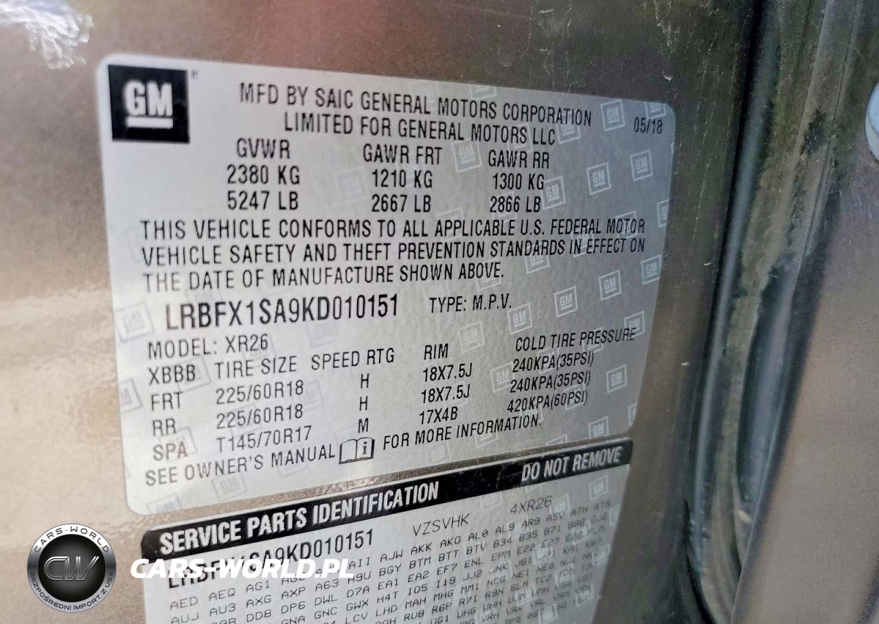 2019 Buick Envision Preferred VIN:LRBFX1SA9KD010151 - 13