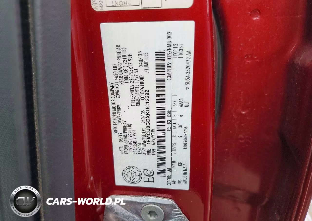 2019 Ford Escape Se VIN:1FMCU0GDXKUC12292 - 13
