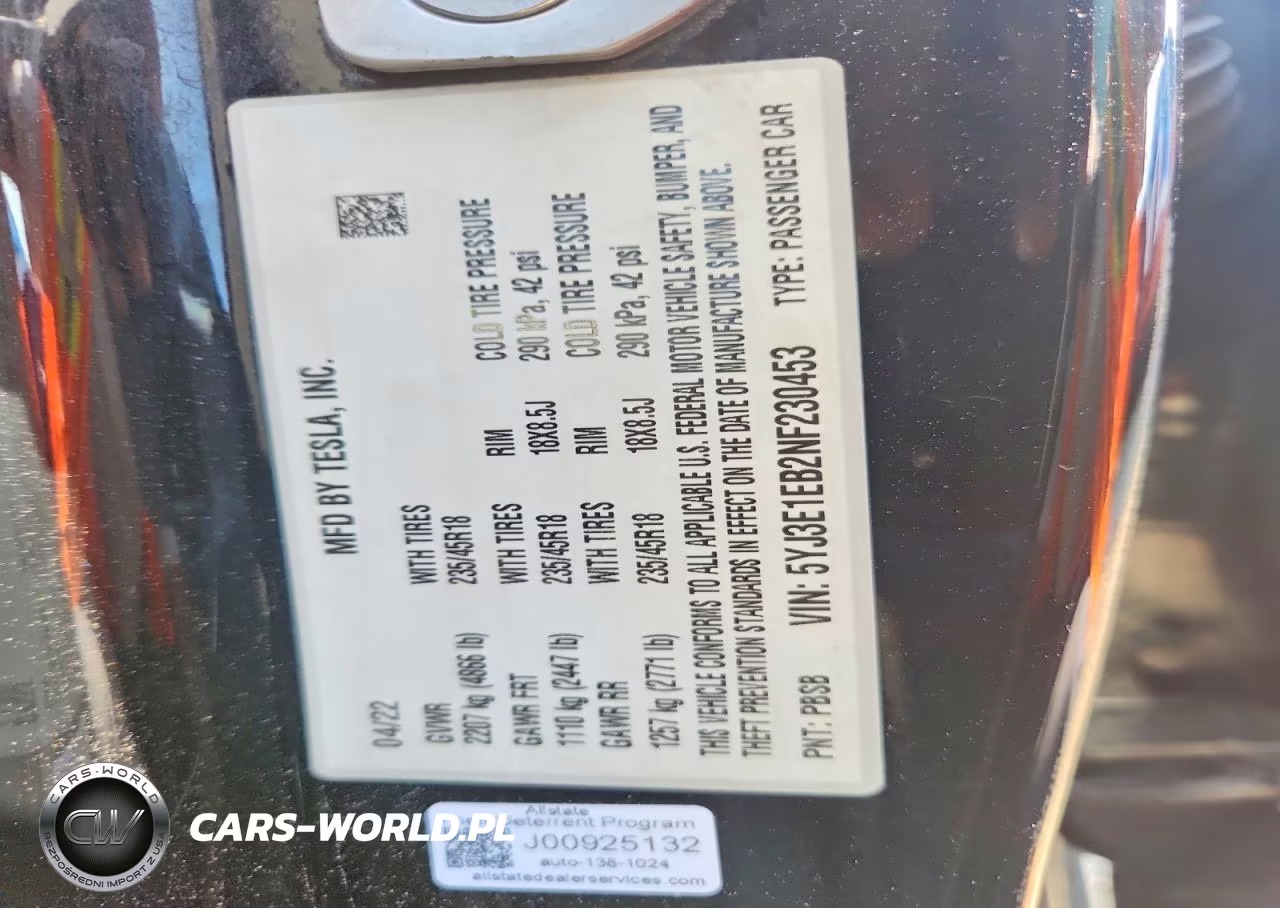 2022 Tesla Model 3 VIN:5YJ3E1EB2NF230453 - 13