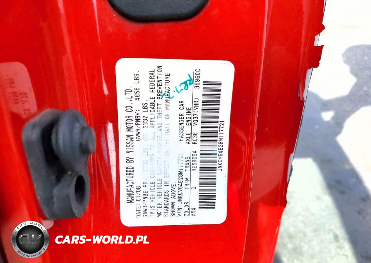 2008 Infiniti G37 Base VIN:JNKCV64E28M117721 - 12