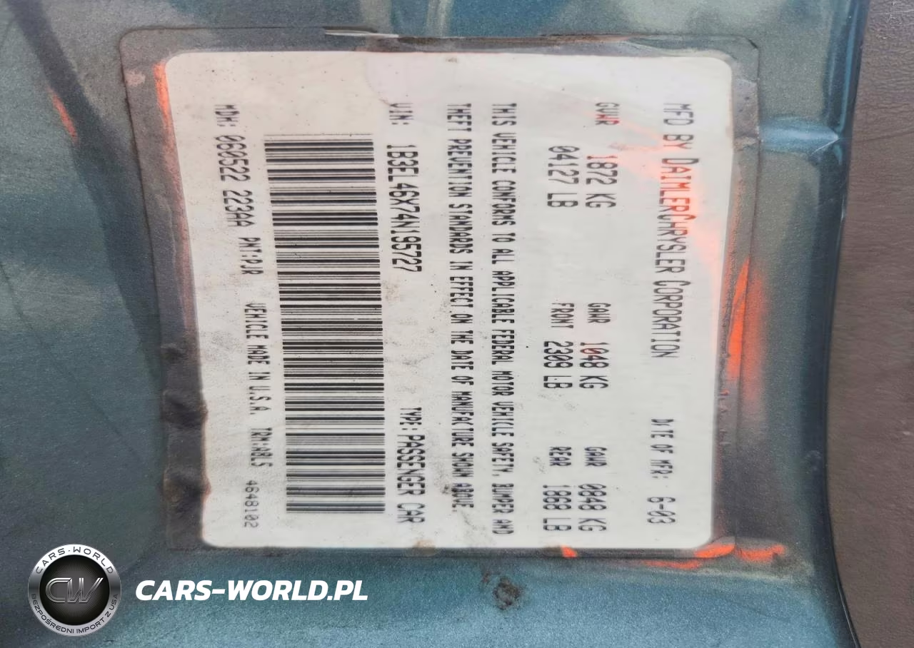 2004 Dodge Stratus Sxt VIN:1B3EL46X74N195727 - 12
