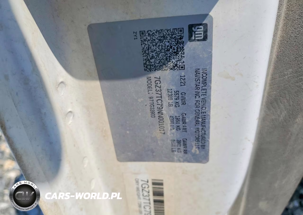 2022 GMC Savana Cutaway G3500 VIN:7GZ37TC79NN001017 - 13
