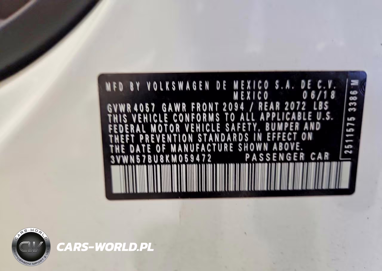 2019 Volkswagen Jetta S VIN:3VWN57BU8KM059472 - 12