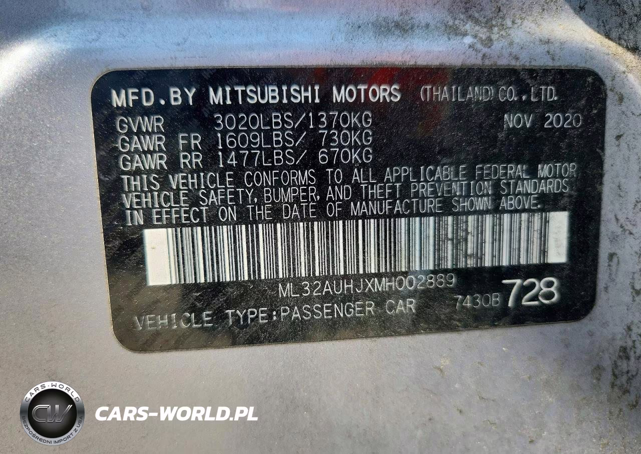 2021 Mitsubishi Mirage Es VIN:ML32AUHJXMH002889 - 12