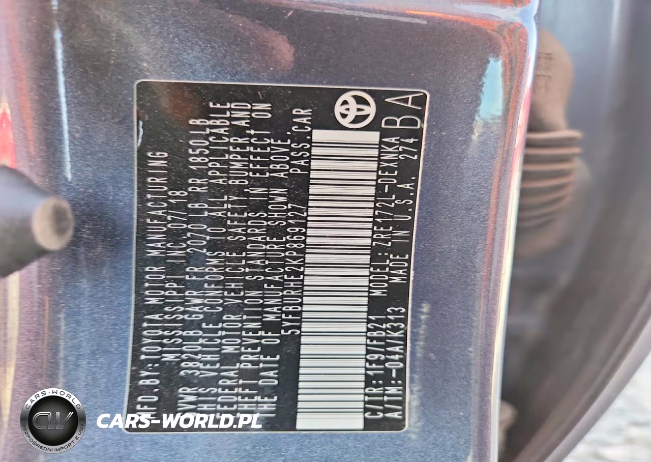 2019 Toyota Corolla Le VIN:5YFBURHE2KP869127 - 12
