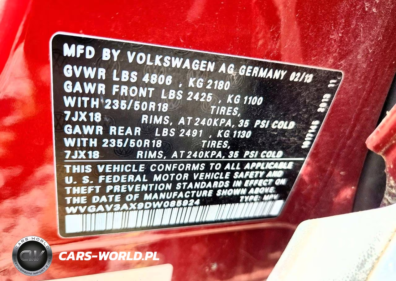 2013 Volkswagen Tiguan S VIN:WVGAV3AX9DW085924 - 13