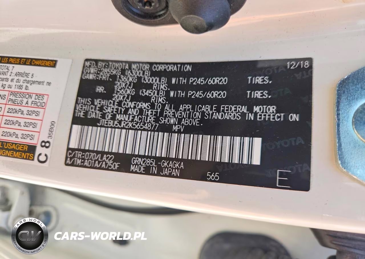 2019 Toyota 4Runner Limited VIN:JTEBU5JR2K5654877 - 13