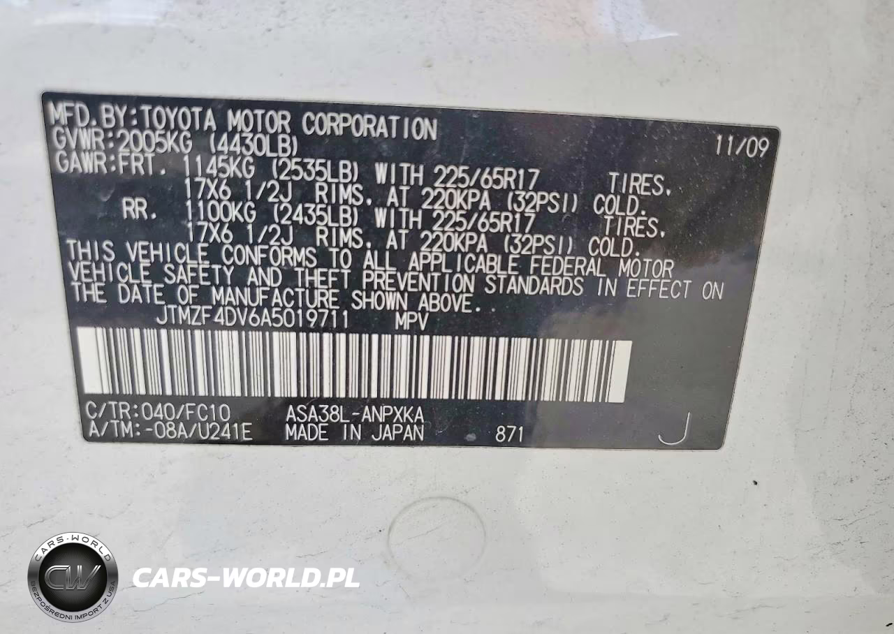 2010 Toyota Rav4 Base VIN:JTMZF4DV6A5019711 - 13