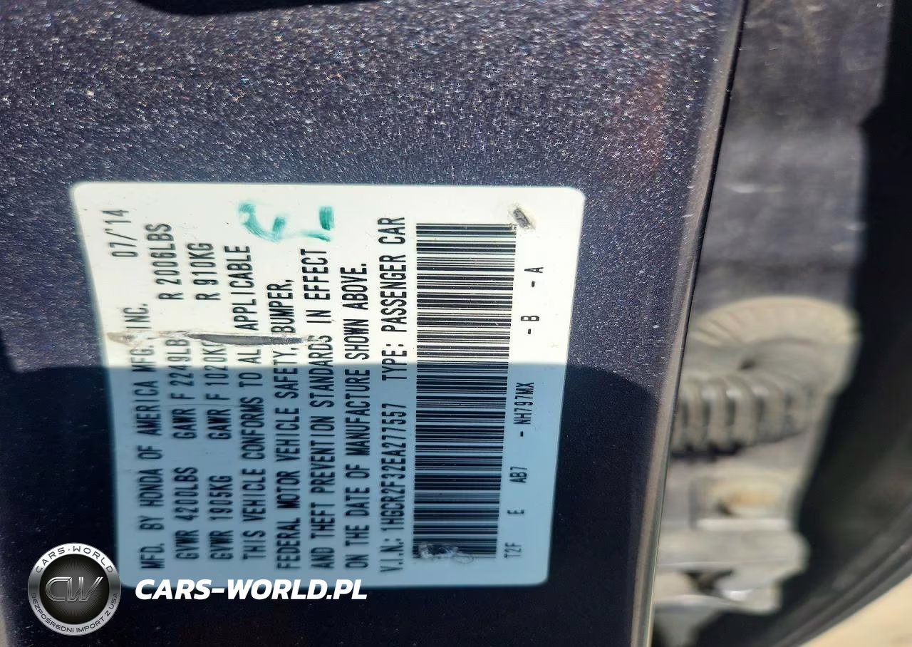 2014 Honda Accord Lx VIN:1HGCR2F32EA277557 - 13