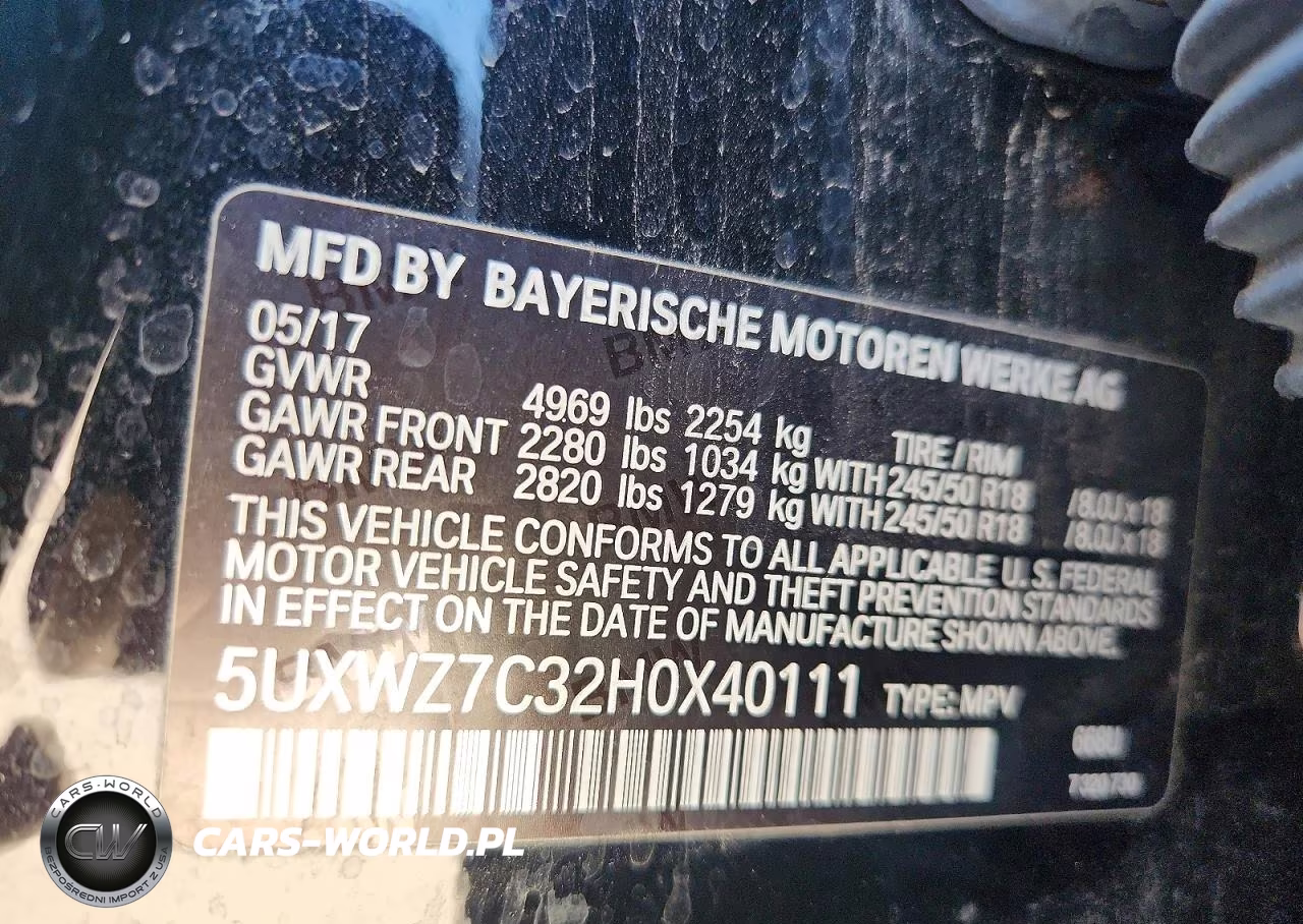 2017 BMW X3 Sdrive28I VIN:5UXWZ7C32H0X40111 - 13